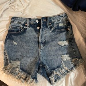 Denim Button Up Shorts